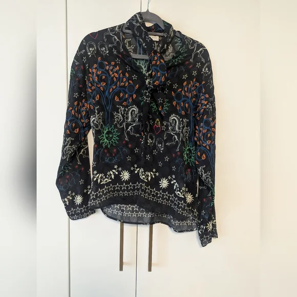 Sandro Paris Colchique Celestial Print Top - Picture 4 of 11